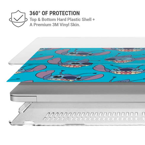 Disney Lilo and Stitch Face Expression Pattern MacBook Air 15in (2023-2025) Case plus Skin
